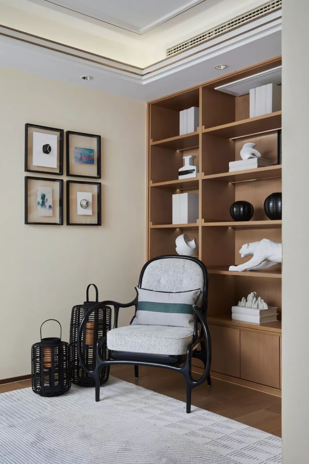 173㎡现代轻奢风下叠洋房，优雅孔雀蓝凸显时尚质感！