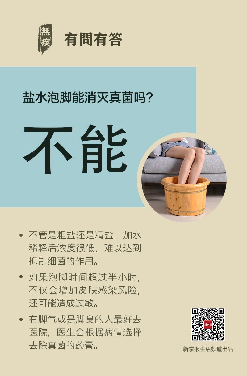 盐水泡脚真菌真的灭不了丨每日健康问答 手机新浪网