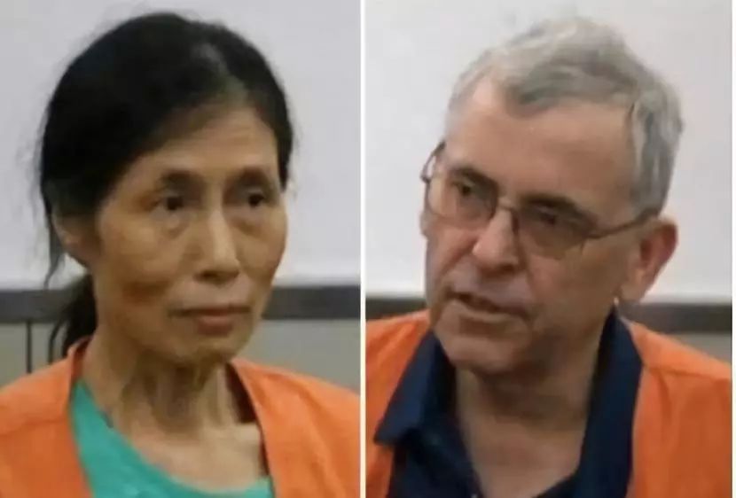 圖為韓飛龍和他的美籍妻子虞英曾