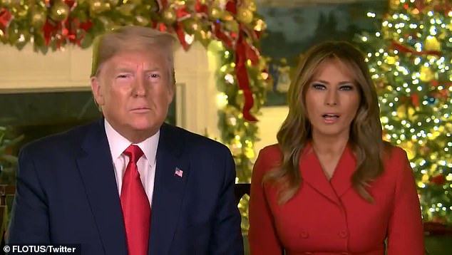  特朗普夫妇圣诞演讲视频（图源：路透社）