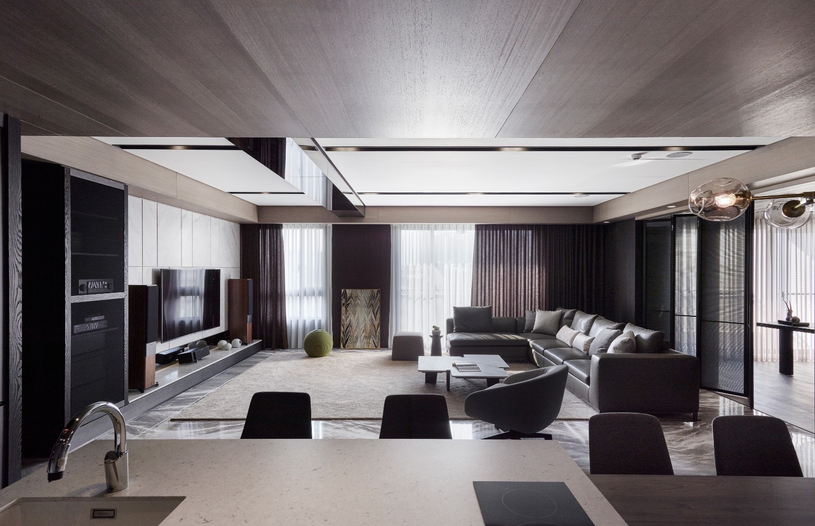 185㎡现代黑桃木简约住宅