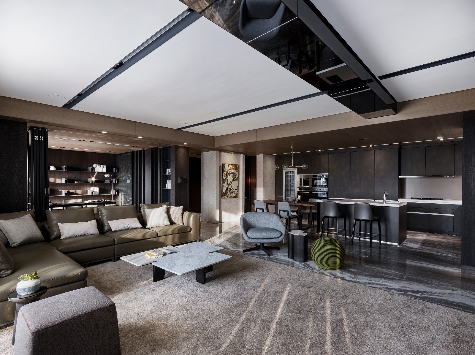 185㎡现代黑桃木简约住宅