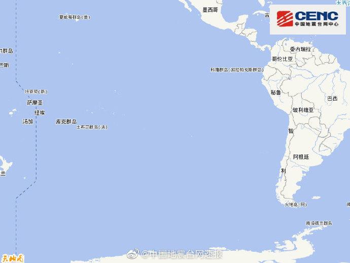 东太平洋海岭南部发生5 7级地震震源深度10千米 手机新浪网