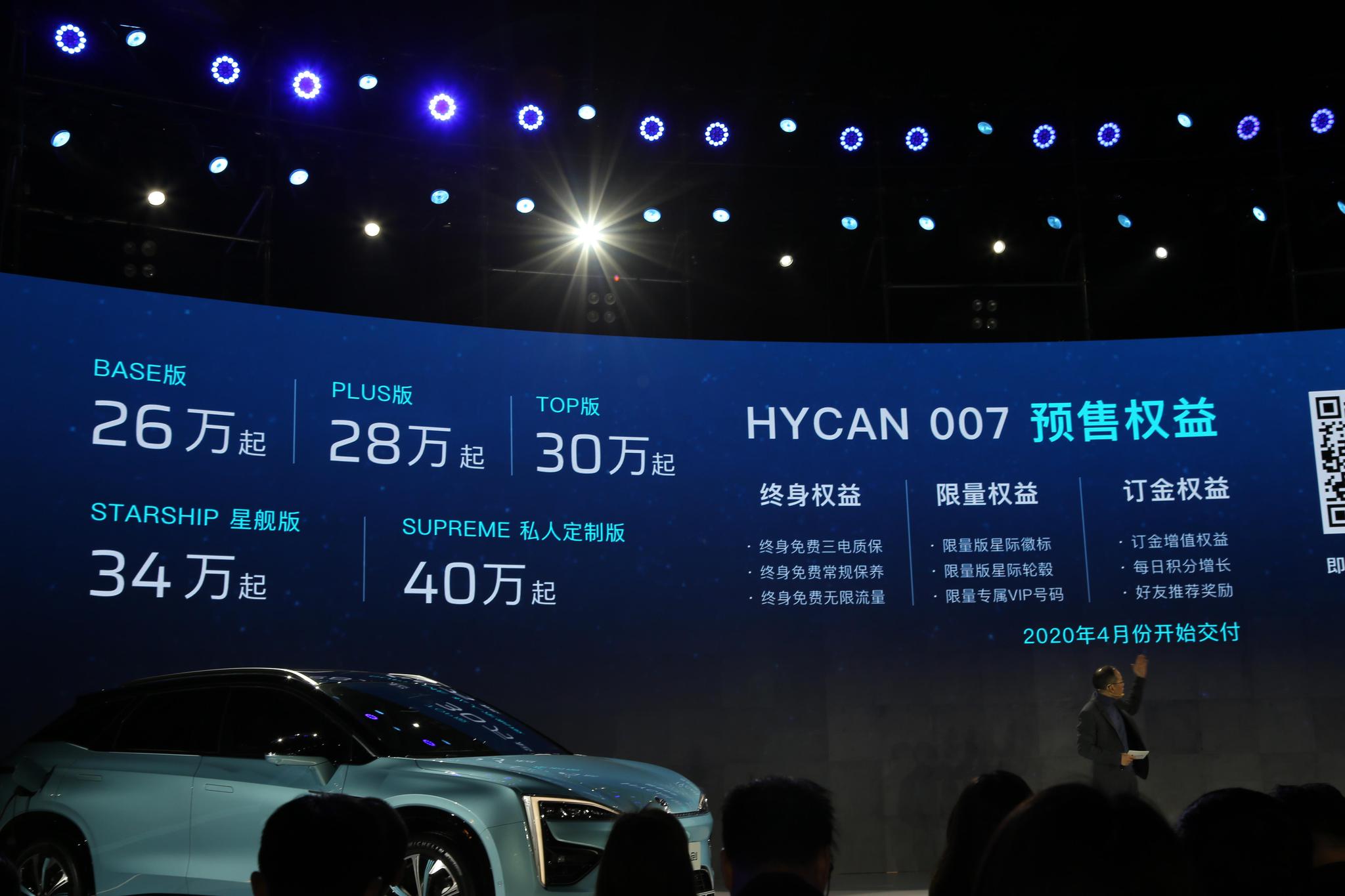 预售26万起广汽蔚来hycan合创首款车型hycan007发布