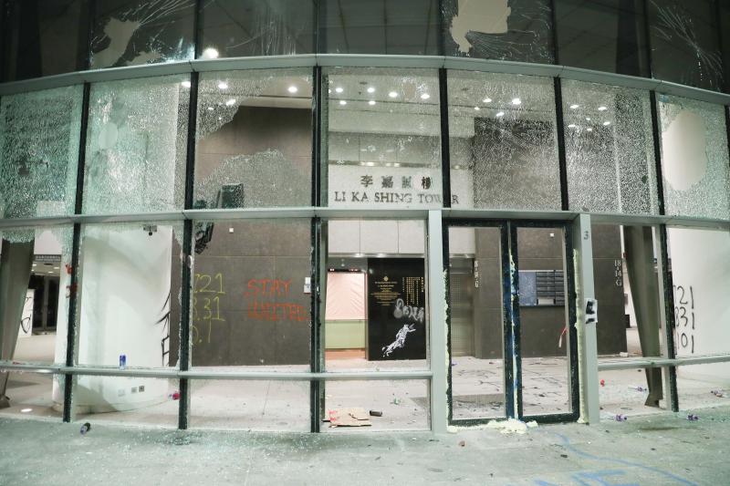  此前遭到破坏的香港理工大学