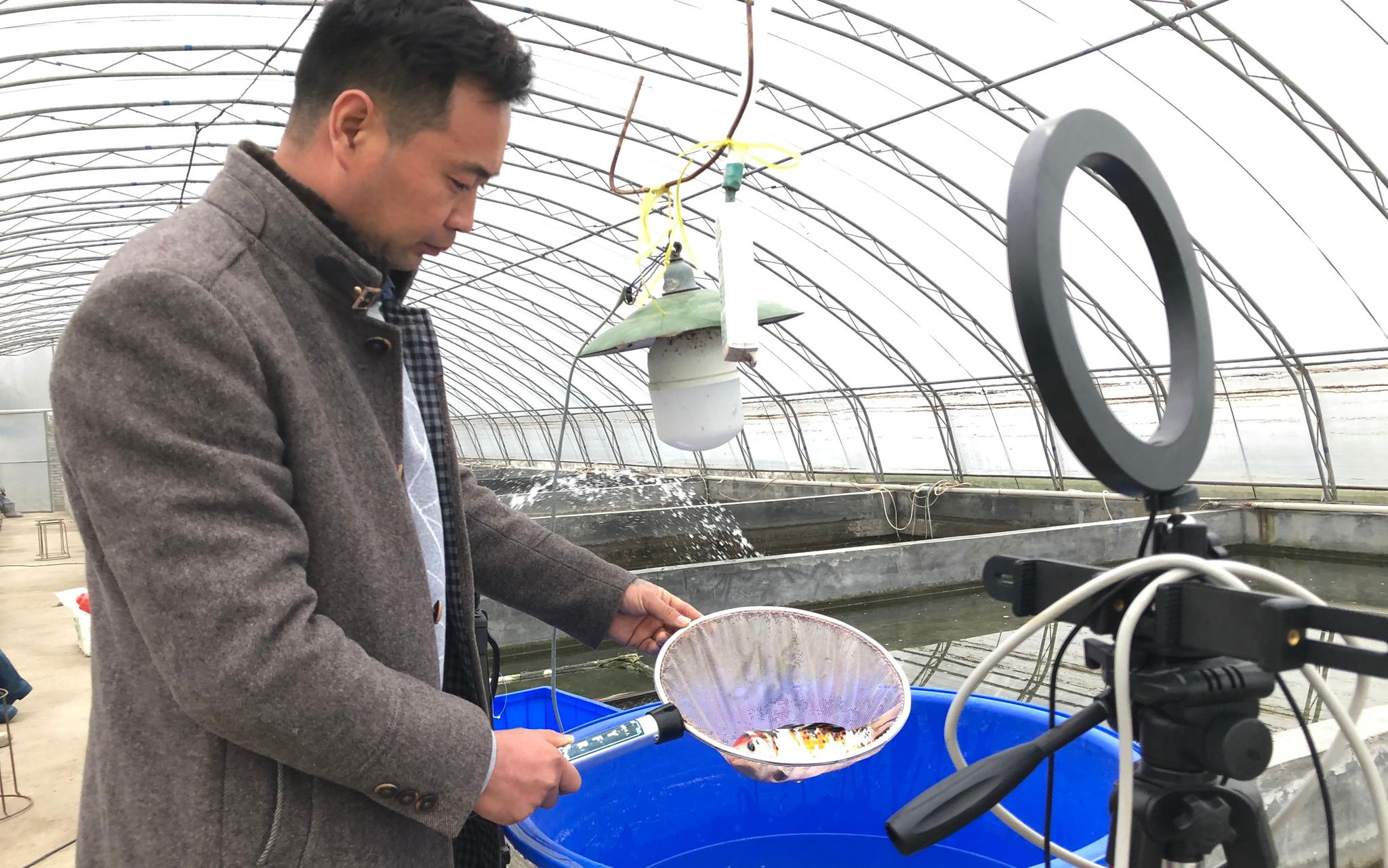 任仲良如今也会直播带货。摄