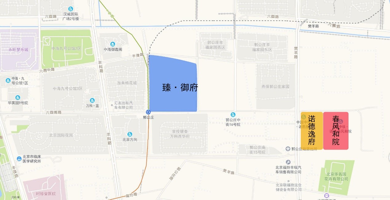 这三个项目分别为京投发展·臻御府,中铁·诺德逸府,中铁诺德·春风和