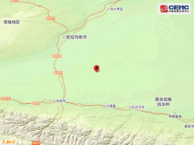 新疆塔城地区沙湾县发生31级地震