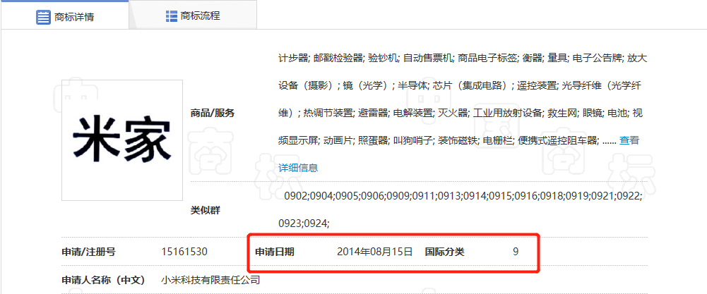 ▲ 截图来自国家知识产权局商标局