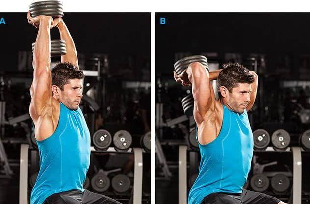 这个动作我们要用重量稍微大一点的哑铃,在上哑铃的时候,我们可以先把