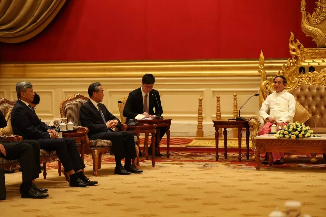 缅甸总统温敏会见王毅