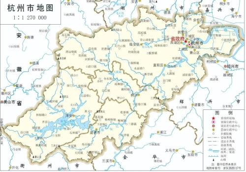 杭州市政区图浙江省政区图来源:浙江省自然资源厅