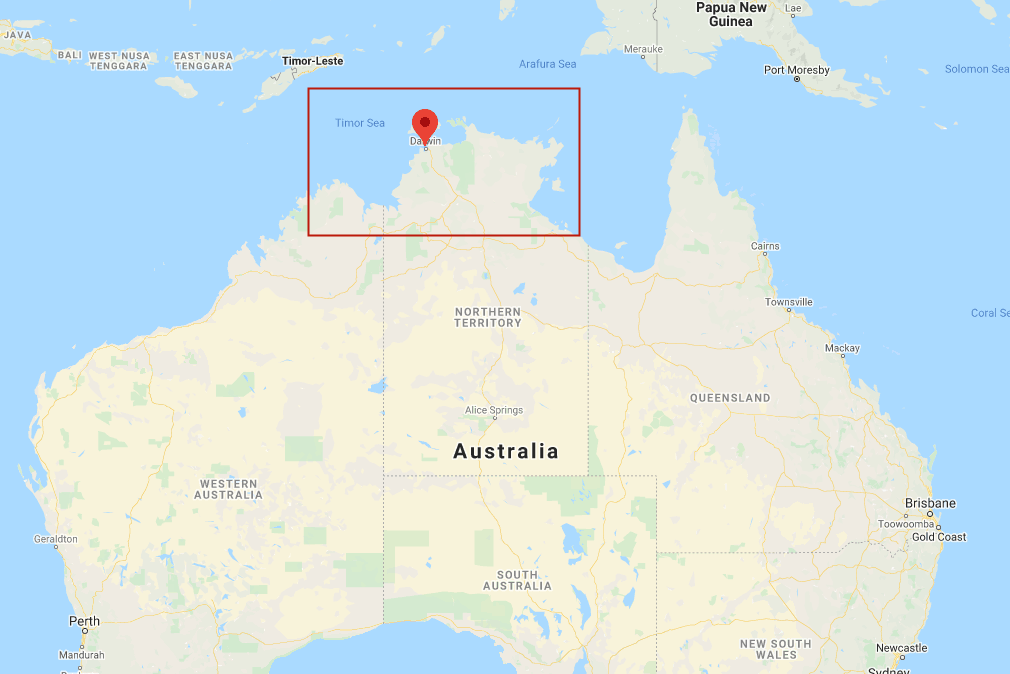 澳大利亚北领地，达尔文市 （截自谷歌地图）