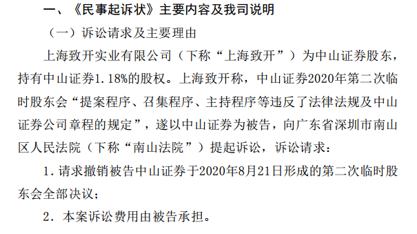 小股东起诉中山证券:反对董事会换血 锦龙股份被卷入