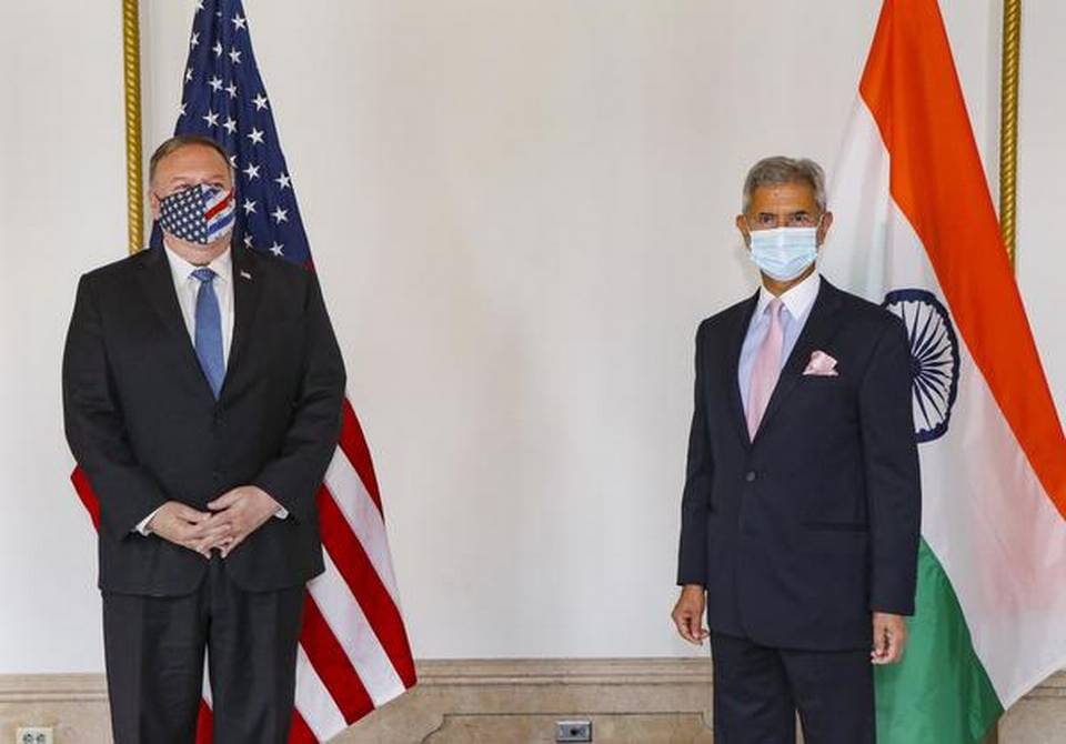 10月6日，日本东京，蓬佩奥与苏杰生举行会谈。（图源：印度报业托拉斯）