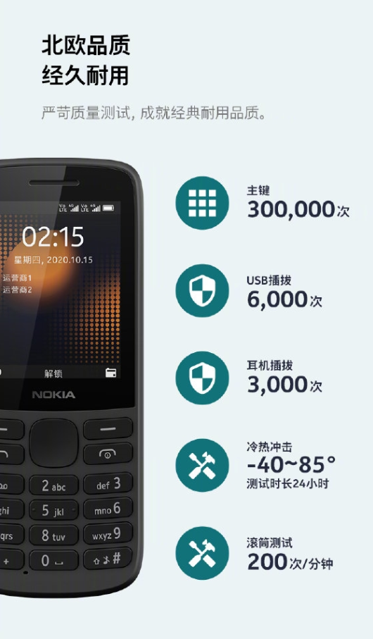 289元诺基亚2154g发布内置强光手电筒无线外放收音机