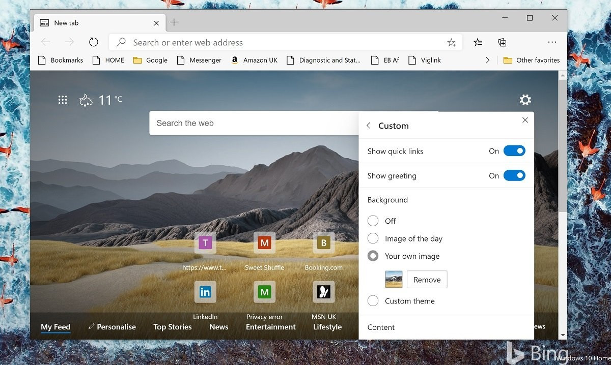 微软edge浏览器86稳定版更新支持新标签页自定义背景