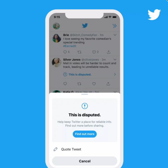 Twitter启动更严苛措施 防止美国大选期间错误和虚假信息传播