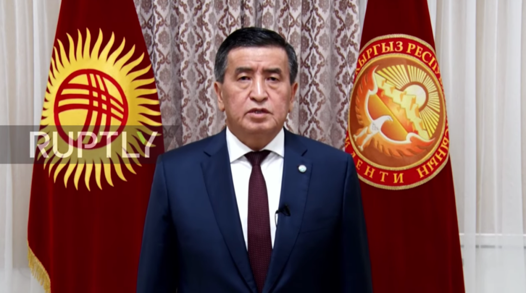  吉尔吉斯斯坦总统热恩别科夫。图/视频截图
