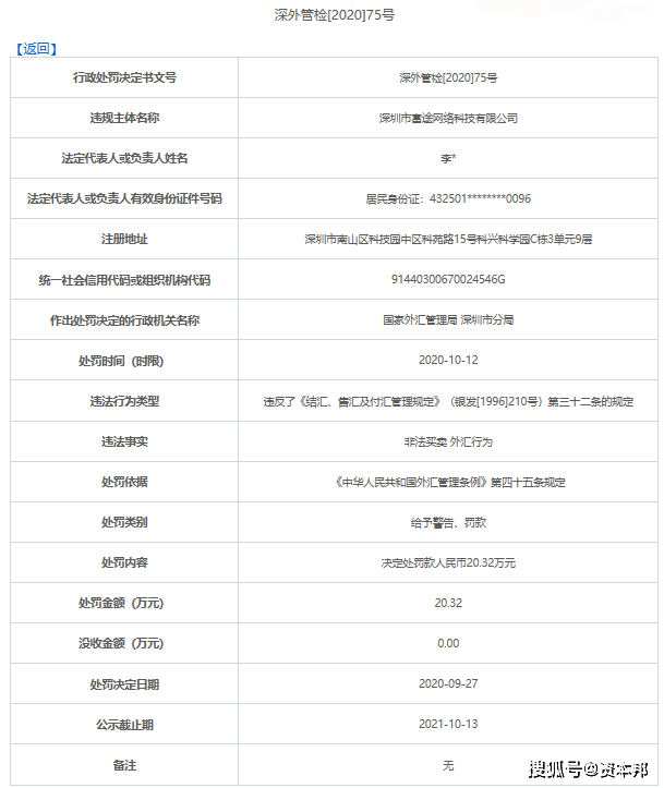 富途证券旗下富途网络因非法买卖外汇遭监管层处罚