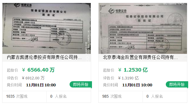 又见券商股权被拍卖:恒泰证券近2亿股权被拍卖 天风证券会参与吗