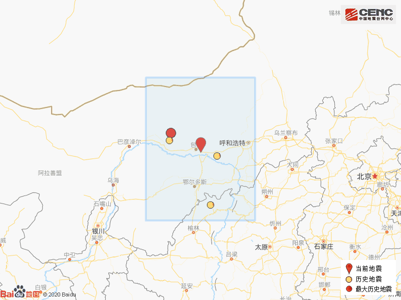 内蒙古包头市九原区发生38级地震