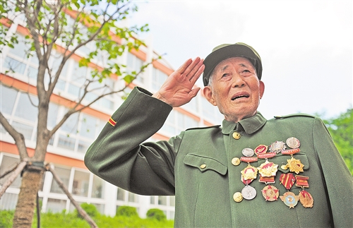 抗美援朝老战士孙景坤。（资料图片）