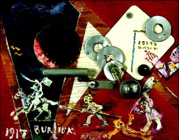 未来主义画家、诗人布尔柳克（DavidBurliuk） 《革命，1917》