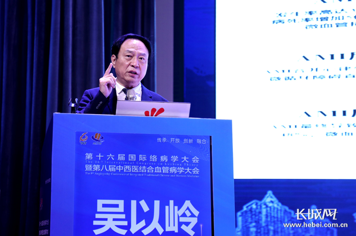 中国工程院院士吴以岭表示，微血管的结构和功能正常对维持心、脑、肾等脏器的功能具有重要作用。长城网记者 烟成群 摄