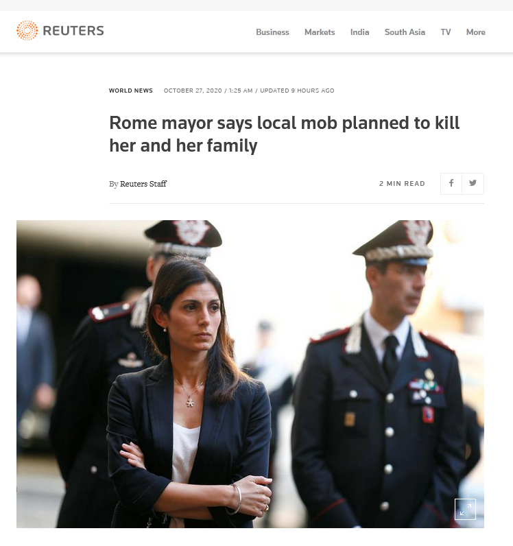 罗马首位女市长:犯罪团伙要杀我全家!