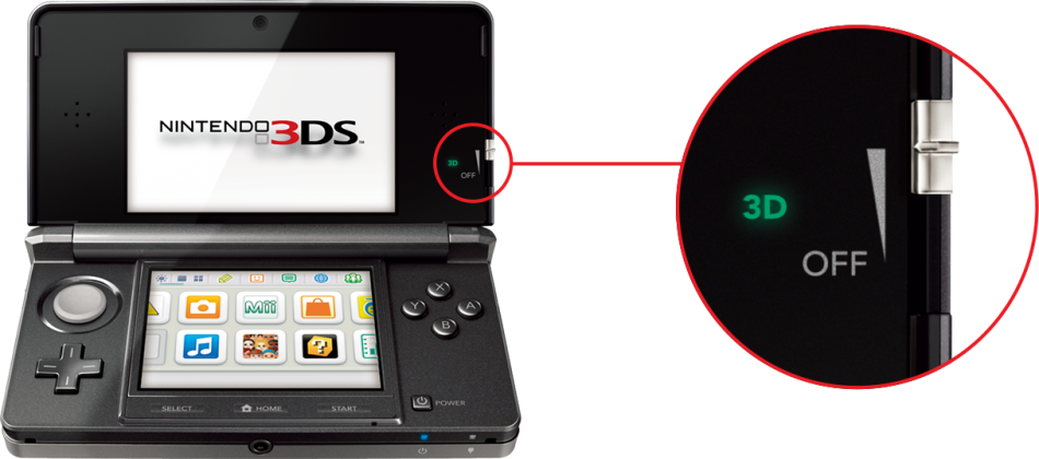  3DS 上的裸眼3D的开关