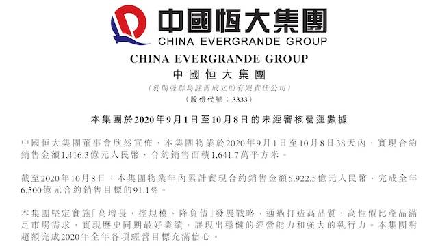 恒大八天收割600亿 房企冲刺业绩血拼黄金周