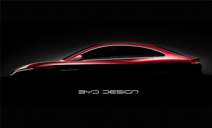 比亚迪“汉”预告图公布：贯穿式LED大灯/Dragon Face升级