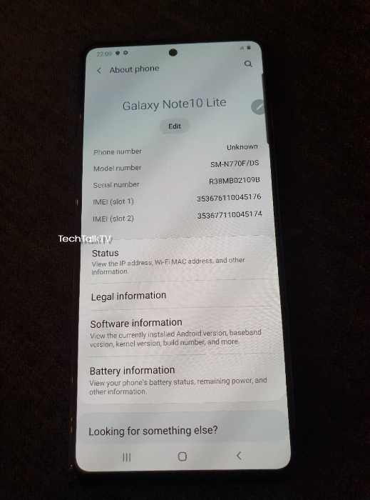 三星Galaxy Note 10 Lite首批真机谍照流出