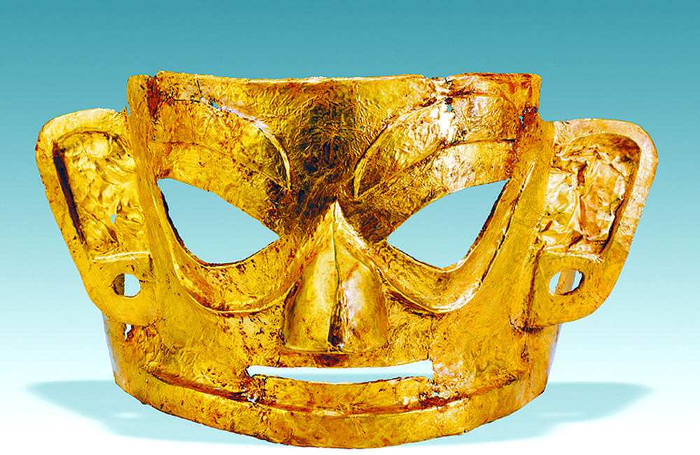 金沙遗址出土的金面具 资料图片