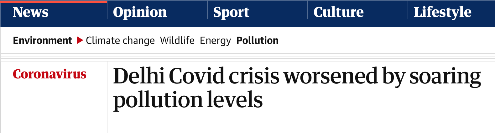 央视|印度新德里疫情反弹 空气污染爆表