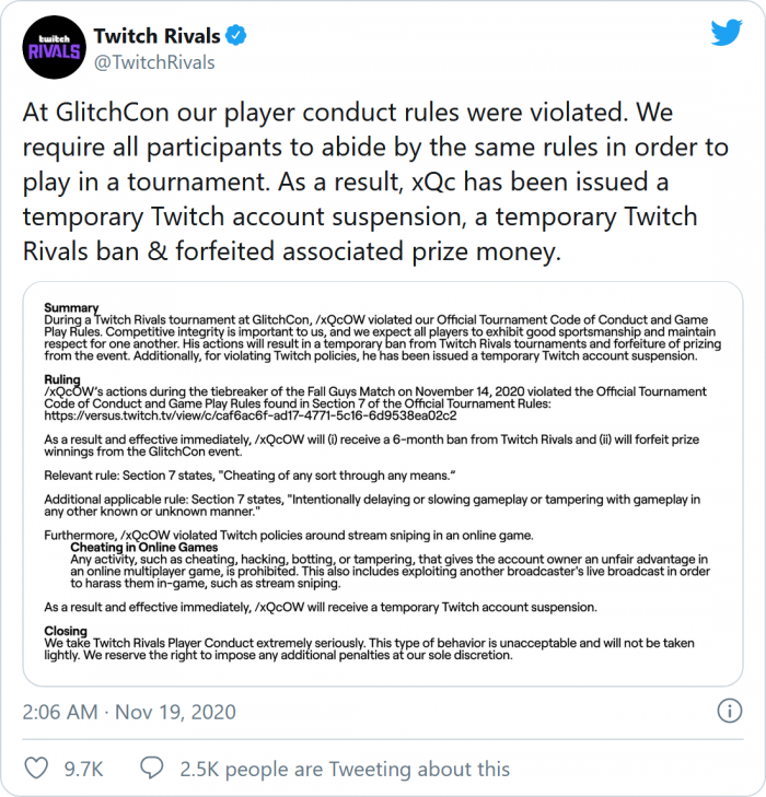 Twitch人气主播felix Xqc Lengyel因游戏作弊暂被平台封号 手机新浪网