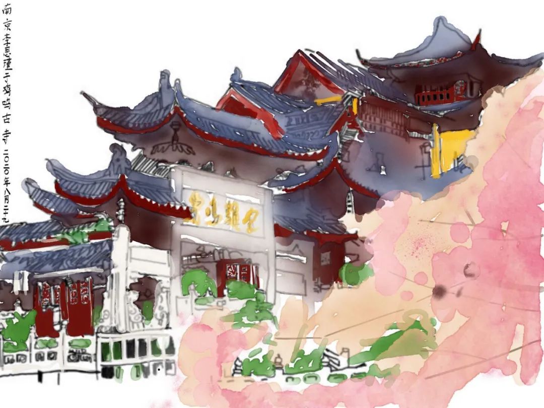 南京建筑儿童画图片