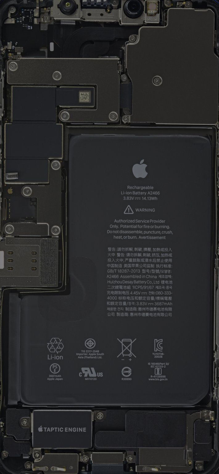 极客范ifixit放出苹果iphone12minipromax内部结构壁纸