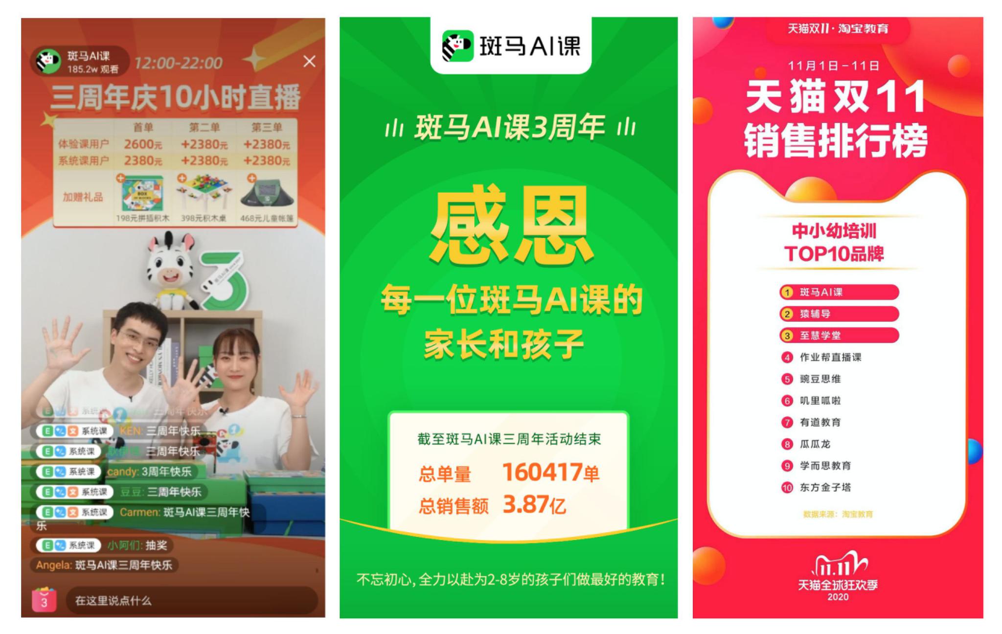 斑马ai课三周年直播当日售课3.8亿 成行业案例_新浪新闻