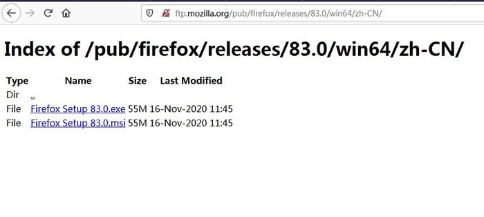 在MozillaFTP中下载国际版的Firefox