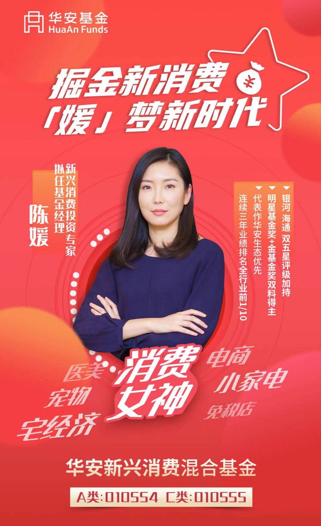 消费女神「陈媛」的新品--华安新兴消费混合基金即将在11月26日首发.