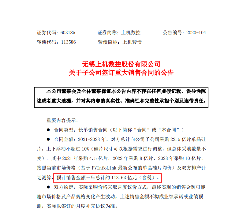 突发利好：4倍大牛股上机数控发布重要公告 子公司签百亿大单