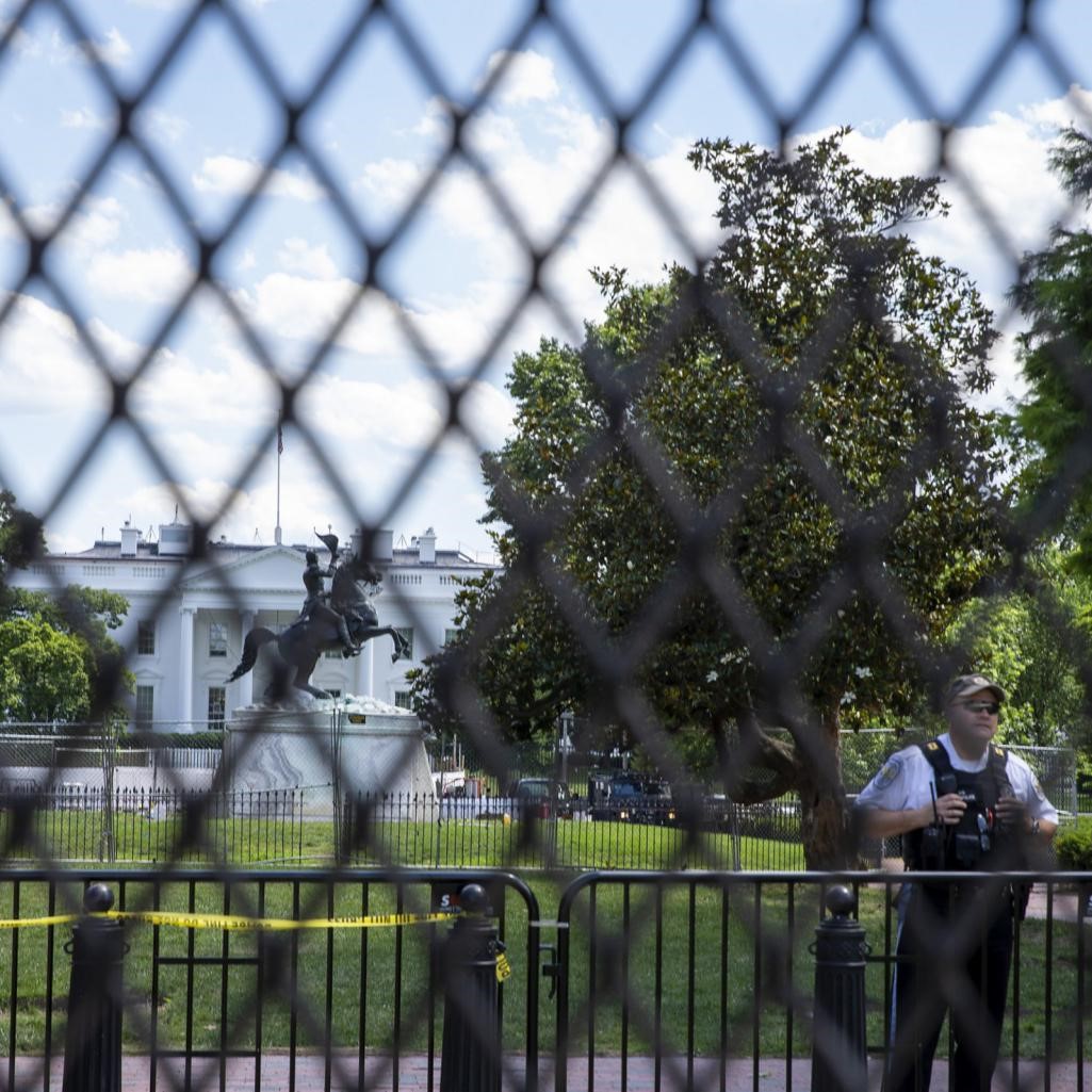 △6月24日白宫附近设置的栅栏