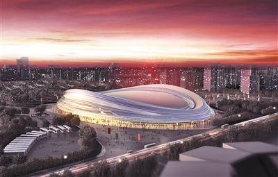  2020年，国家速滑馆将建成。北京市重大办供图 效果图