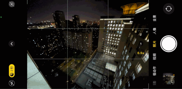 ▲iPhone 12 Pro使用超广角镜头拍摄夜景