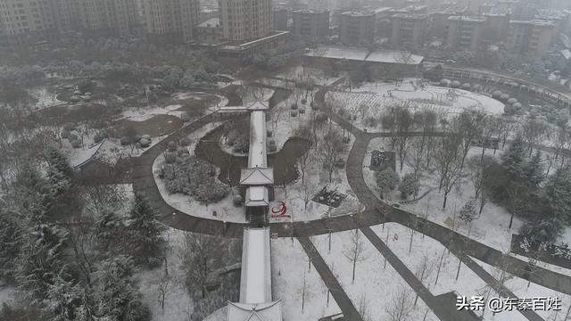 渭南城区喜迎2020年首场雪 雪景美如画