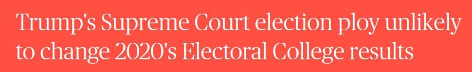 NBC称，特朗普的最高法院选举“策略”，不太可能改变最终选举结果