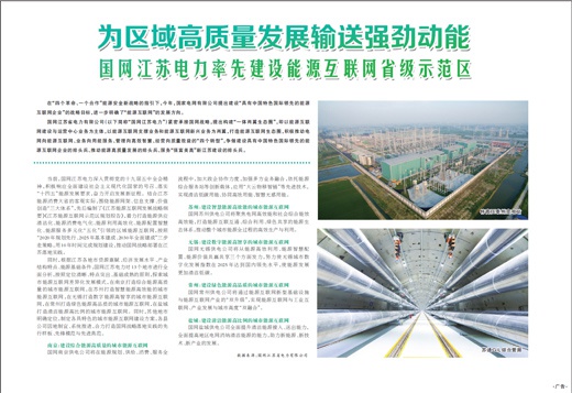 国网江苏电力建设能源互联网省级示范区 为区域高质量发展输动能
