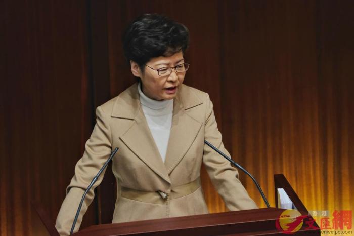 香港特区行政长官林郑月娥16日出席立法会答问会。图片来源：香港大公文汇全媒体记者 摄